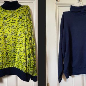 Reversible Navy/Lime Green Turtleneck